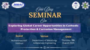 One Day Seminar on Exploring Global Career Opportunities in Cathodic Protection and Corrosion Management.
